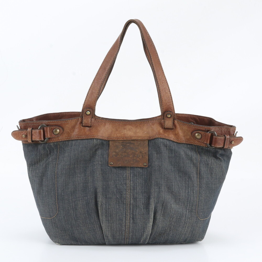 Burberry E2134 122 29 Leather Denim Tote Bag Shoulder for Men